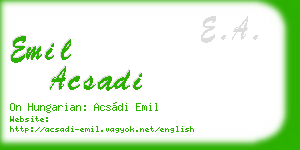 emil acsadi business card