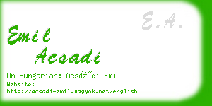 emil acsadi business card